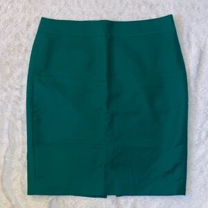 J. Crew Green Knee Length Pencil Skirt